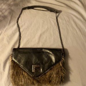 BCBGeneration hand bag with fur accent